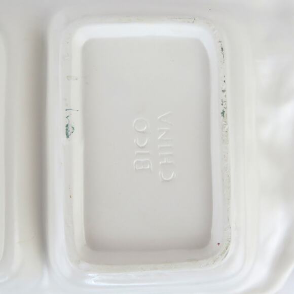 BICO Snowman Divided Serving Tray 16” Ceramic Christmas 3Section Holiday Platter - Picture 9 of 10